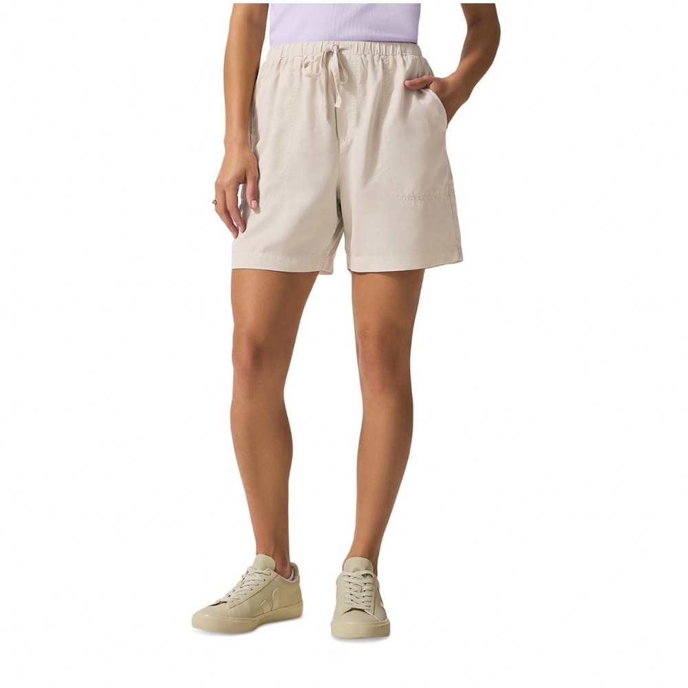 Splendid Angie Shorts Moonstone Off-White Lyocell Drawstring Pull-On Medium